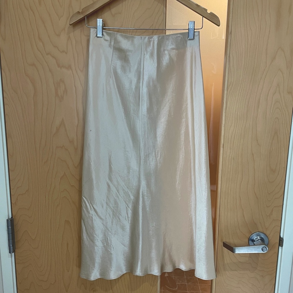 Babaton satin midi skirt